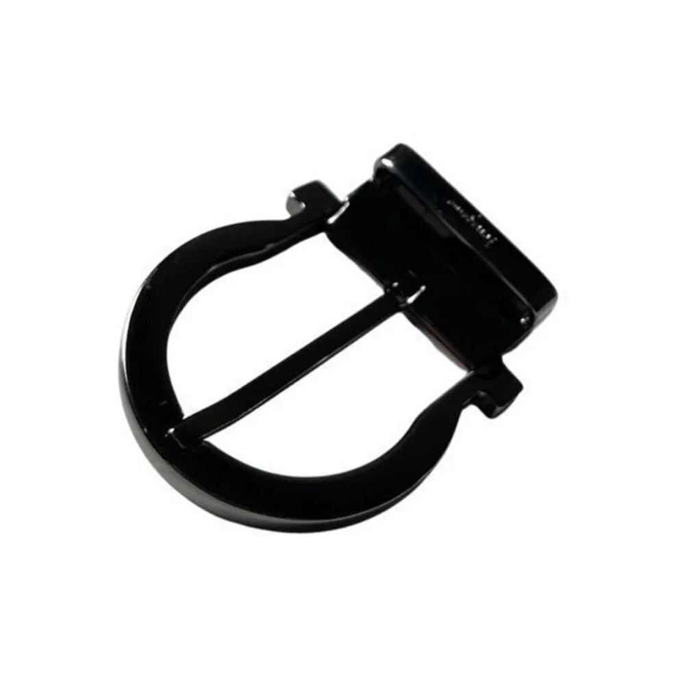 Men's Ferragamo Gancini Reversible Belt with Gunmetal Finish Buckle